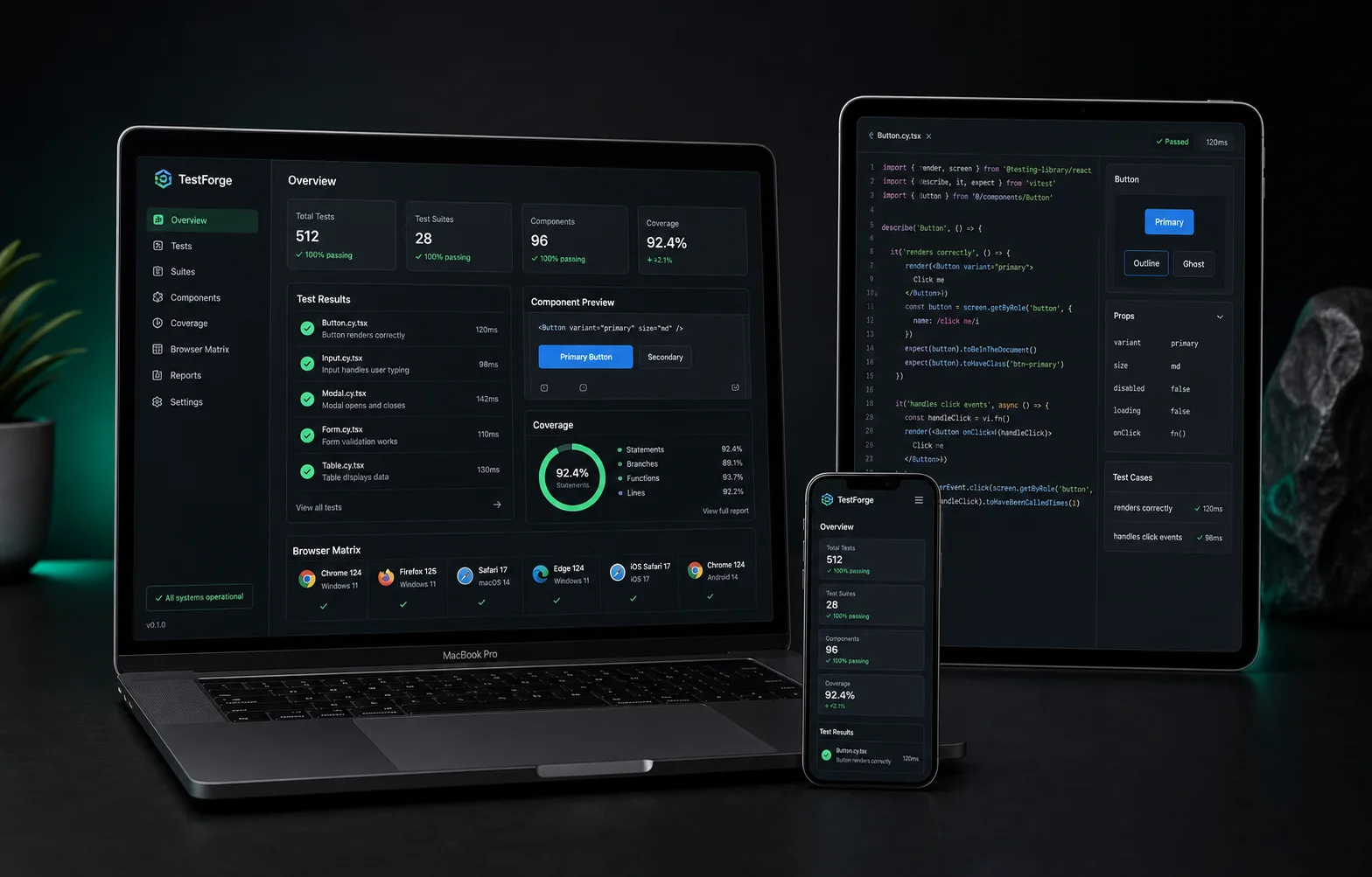 React TestForge — Vitest + Playwright Starter
