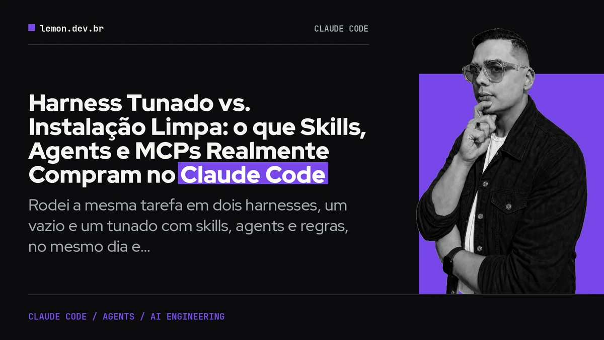 Harness Tunado vs. Instalação Limpa: o que Skills, Agents e MCPs Realmente Compram no Claude Code