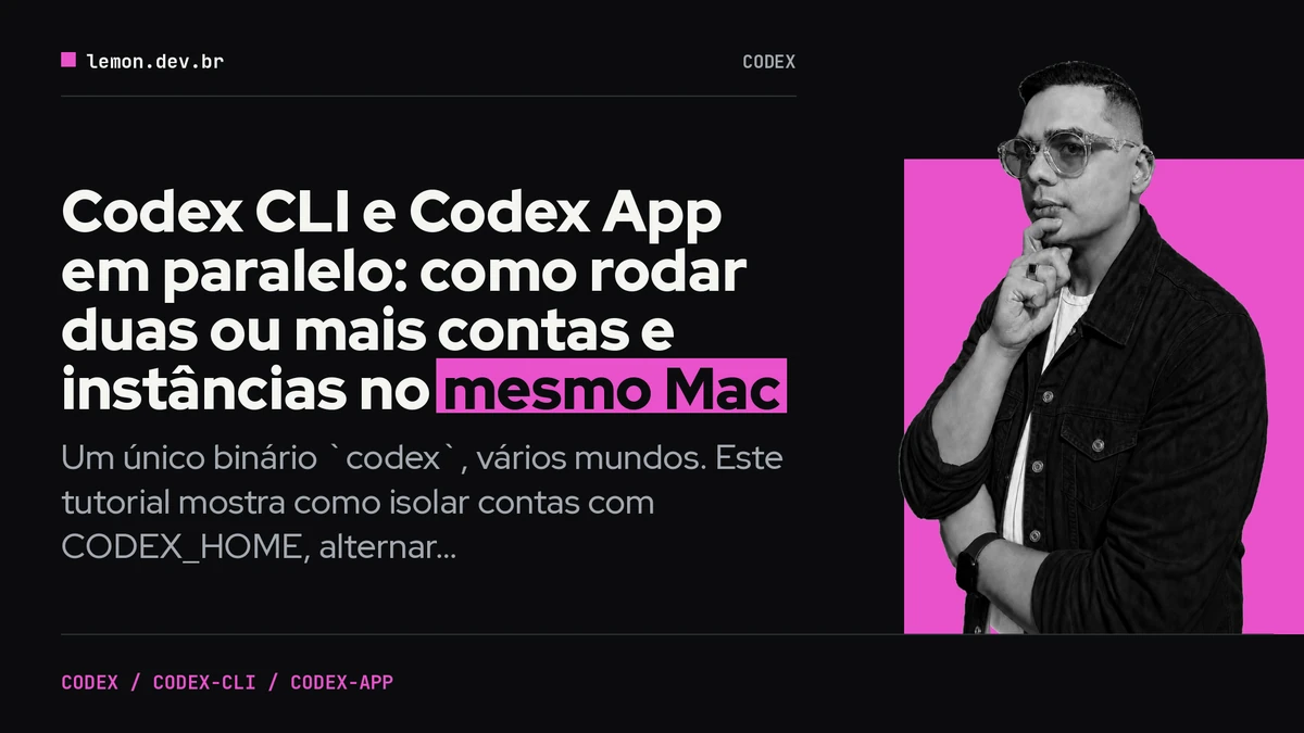 Codex CLI e Codex App em paralelo: como rodar duas ou mais contas e instâncias no mesmo Mac