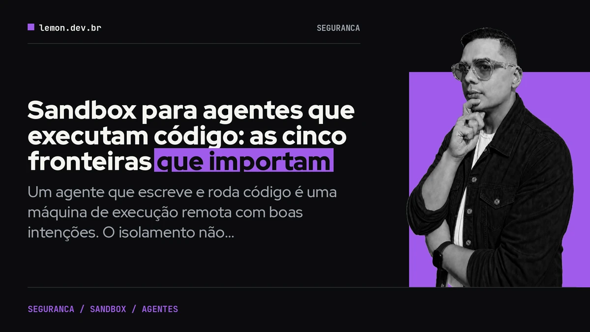 Sandbox para agentes que executam código: as cinco fronteiras que importam