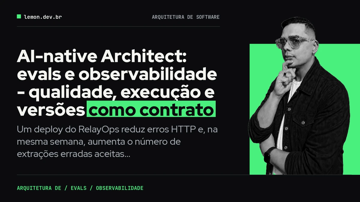 Imagem de capa do artigo: AI-native Architect: evals e observabilidade - qualidade, execução e versões como contrato