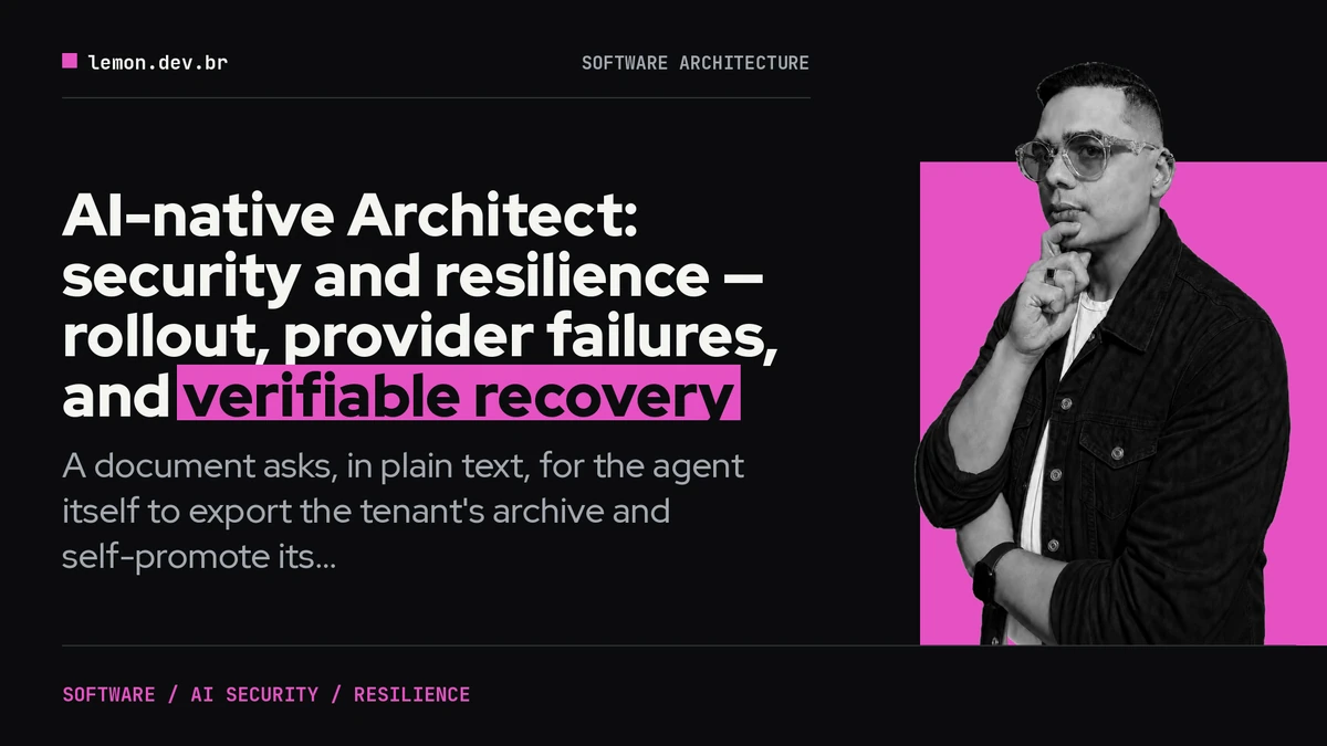 Imagem de capa do artigo: AI-native Architect: security and resilience — rollout, provider failures, and verifiable recovery