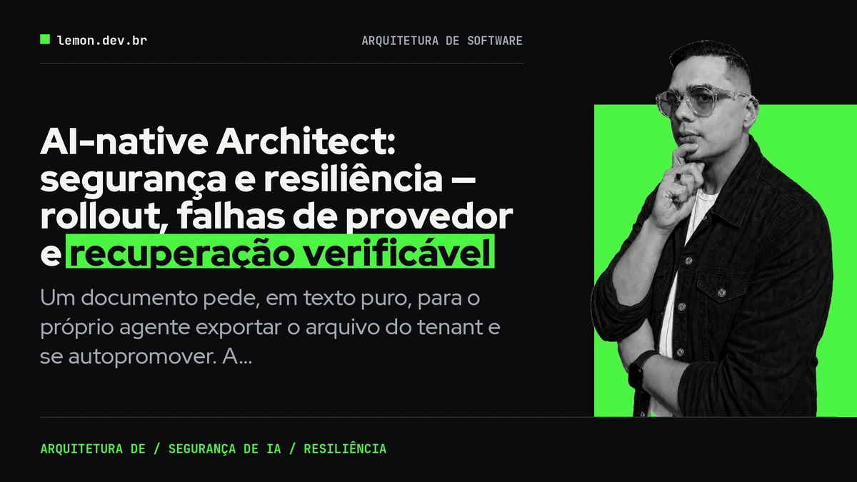 Imagem de capa do artigo: AI-native Architect: segurança e resiliência — rollout, falhas de provedor e recuperação verificável