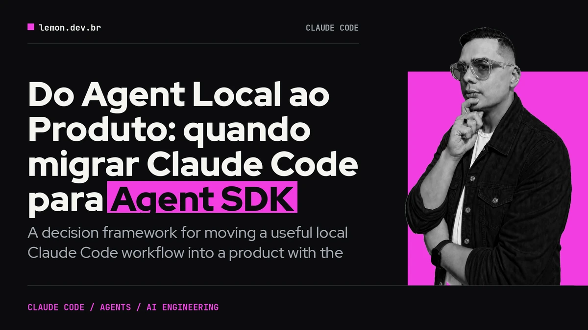 Do Agent Local ao Produto: quando migrar Claude Code para Agent SDK
