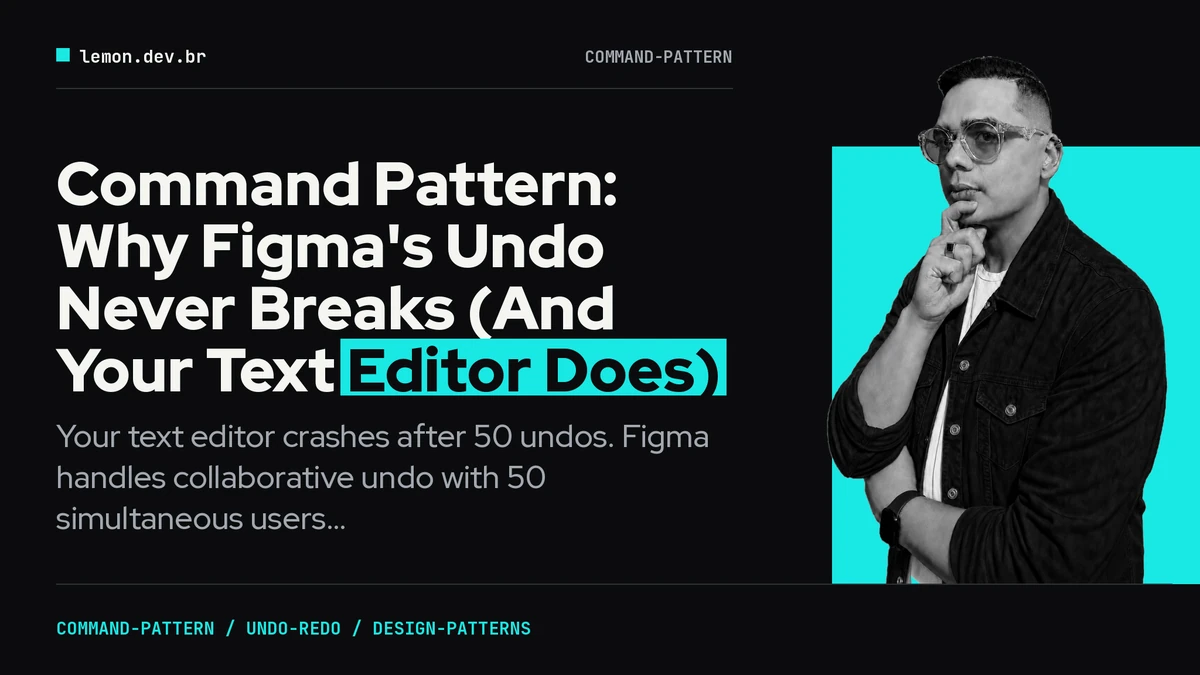 Command Pattern: Why Figma's Undo Never Breaks (And Your Text Editor Does)