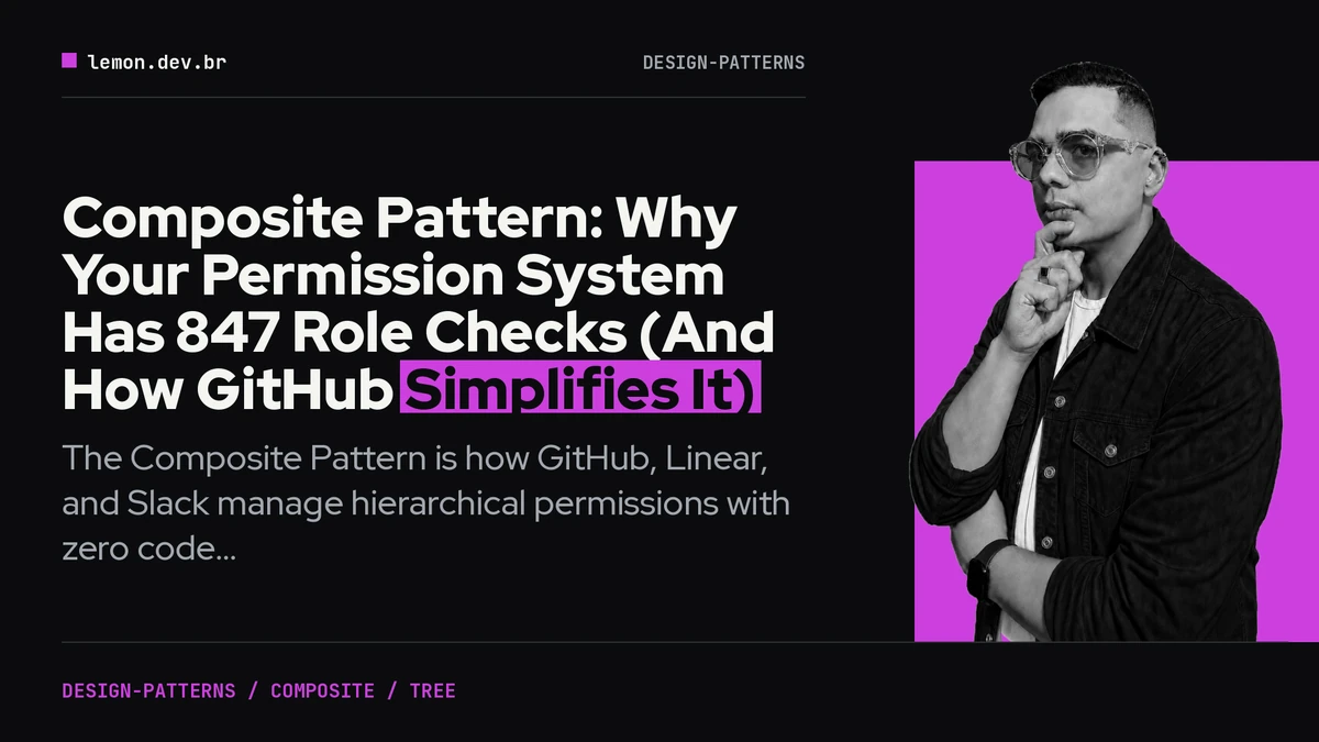Imagem de capa do artigo: Composite Pattern: Why Your Permission System Has 847 Role Checks (And How GitHub Simplifies It)