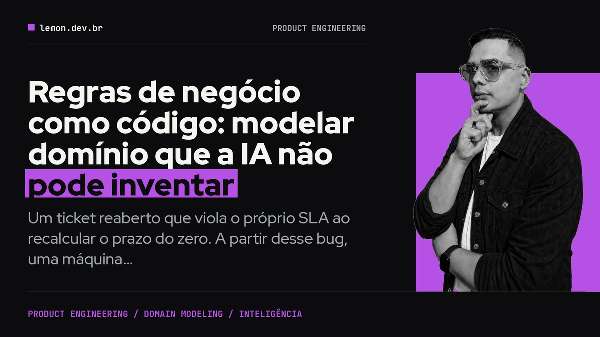Regras de negócio como código: modelar domínio que a IA não pode inventar