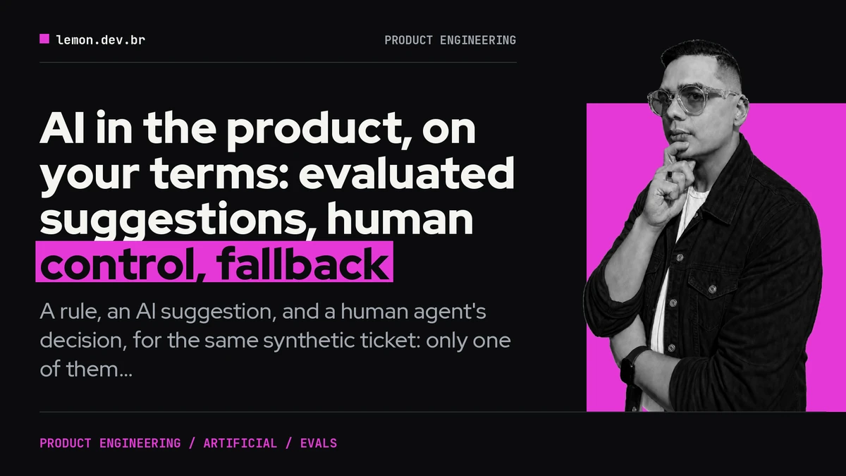Imagem de capa do artigo: AI in the product, on your terms: evaluated suggestions, human control, fallback
