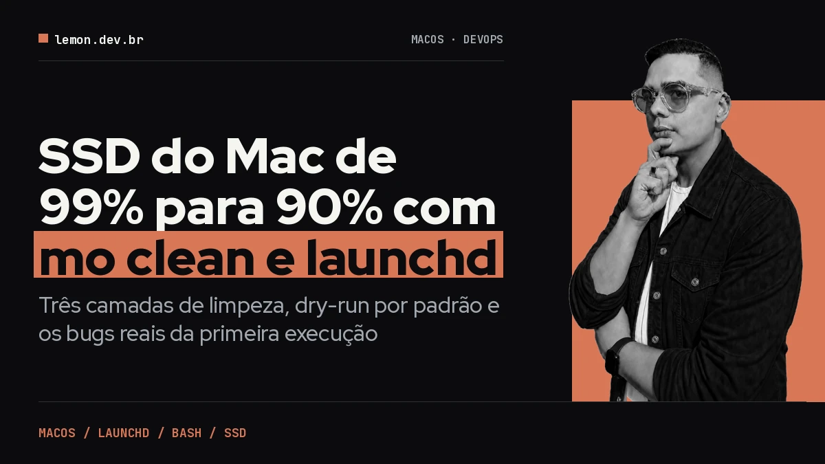 Do 99% ao 90%: como tirei o SSD do Mac do vermelho com mo clean, um script próprio e launchd
