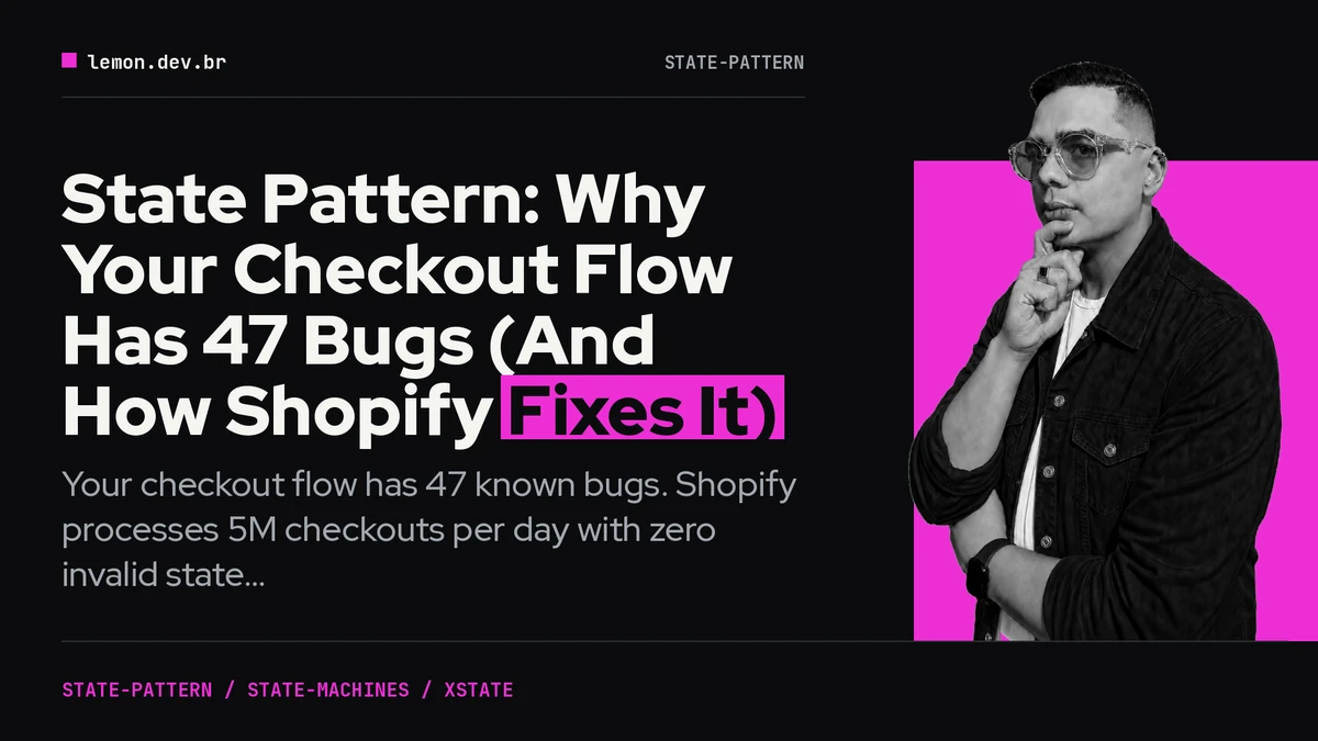 Imagem de capa do artigo: State Pattern: Why Your Checkout Flow Has 47 Bugs (And How Shopify Fixes It)